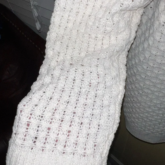 Nicole Miller White Knit Oversized Long Sleeve Cardigan Sweater Size M - Picture 8 of 10